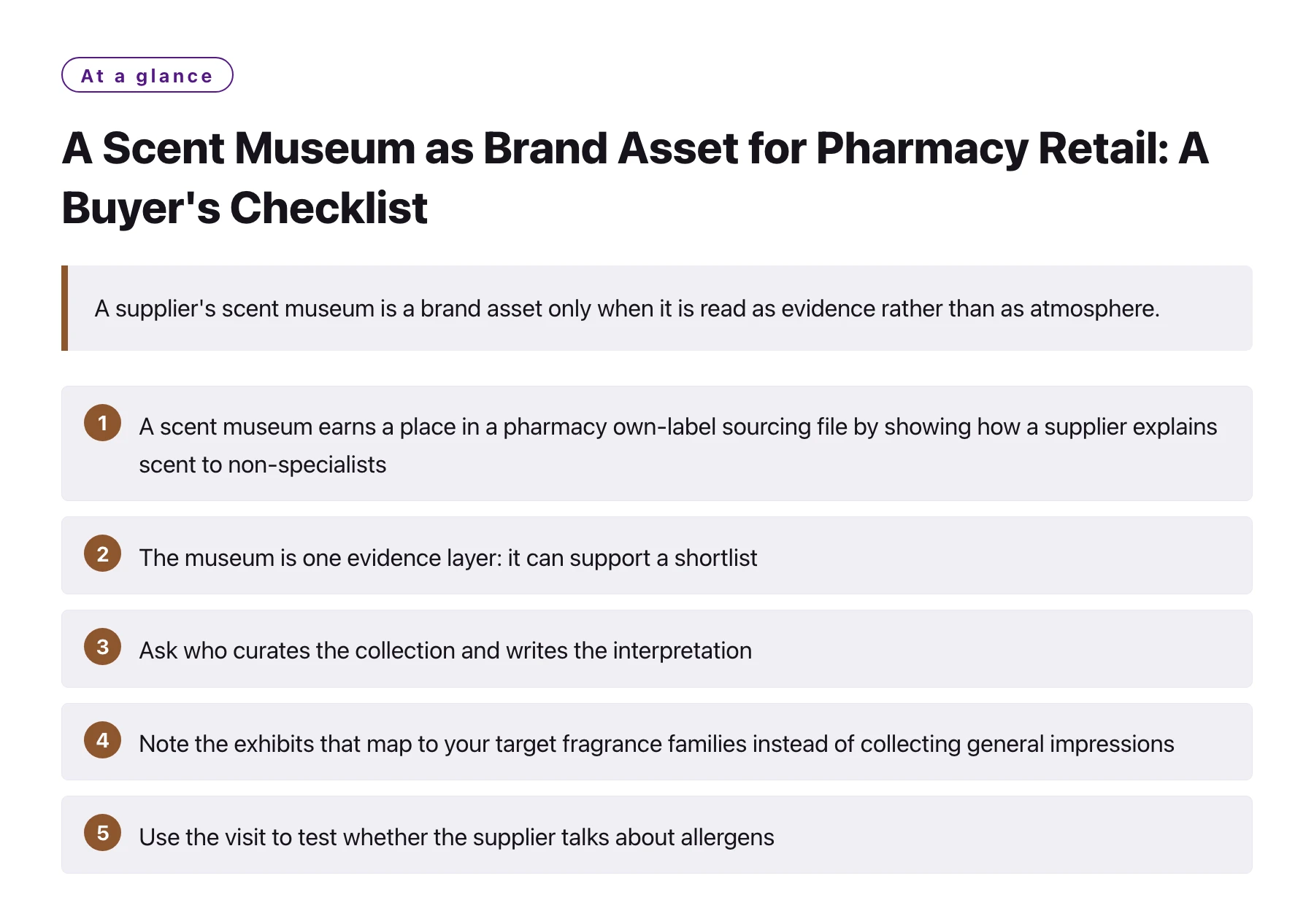 A Scent Museum as Brand Asset for Pharmacy Retail: A Buyer's Checklist——全文要点速览